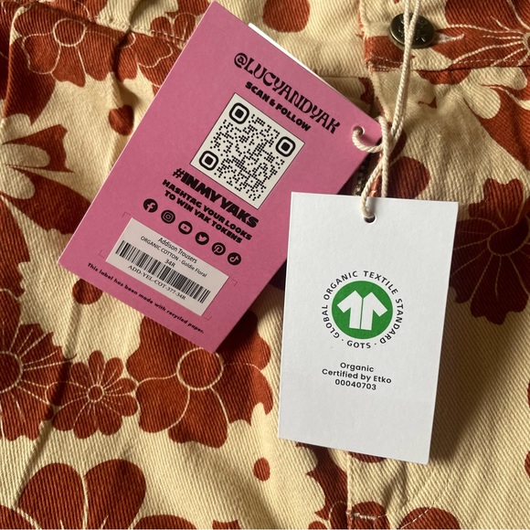 LAST CALL❗️Lucy & Yak Goldie Floral Addison Pants Twill Tapered NWT UK 34 US 12 - Picture 8 of 10